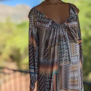 S Twelve cold shoulder geometric dress